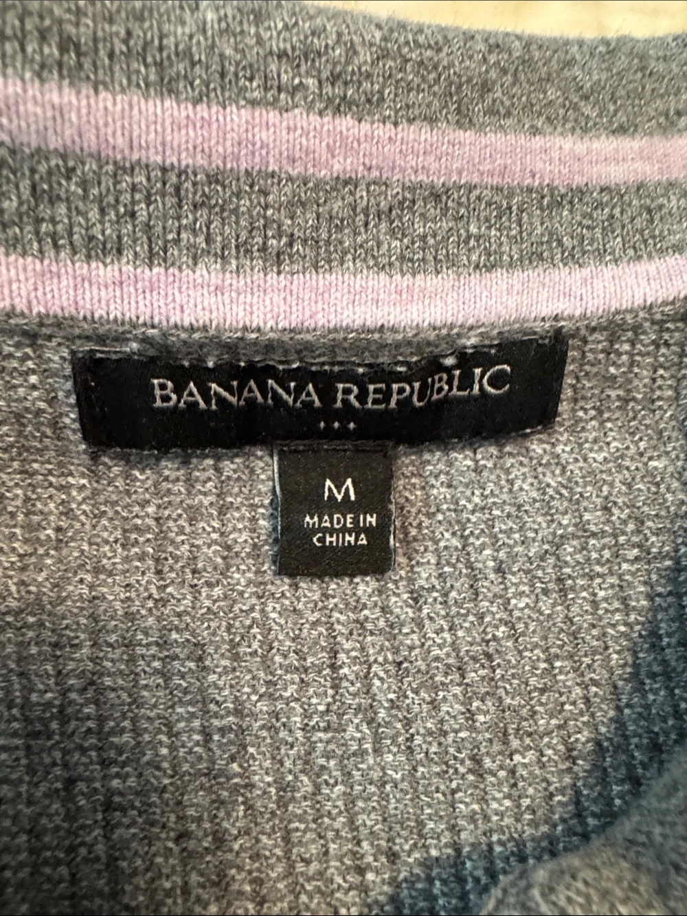Banana Republic Heather Gray Short-Sleeve Knit Polo